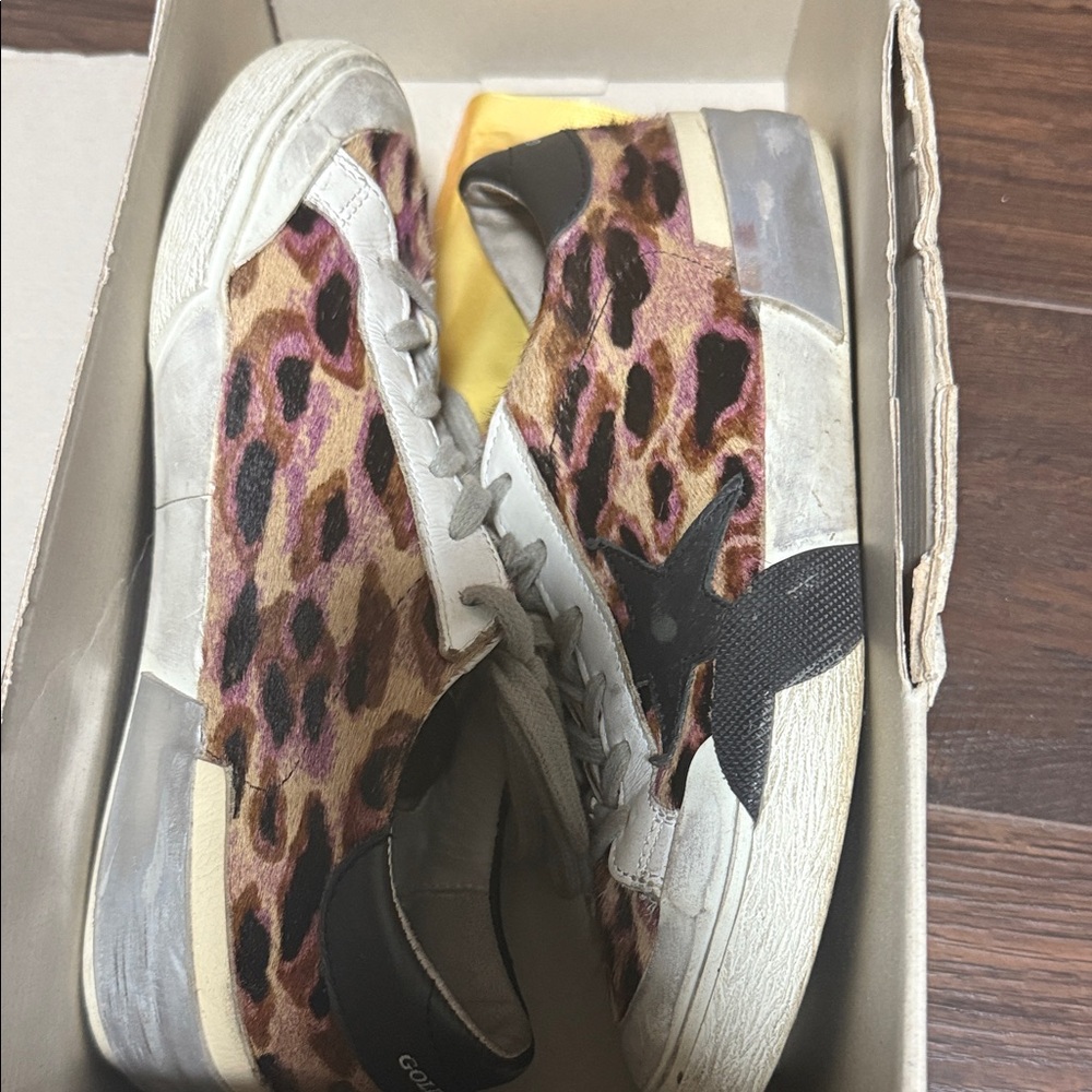 Golden Goose Leopard Print Sneakers